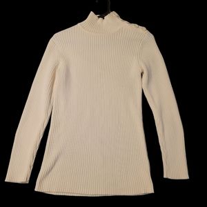 NWOT Cabellas off white sweater with button accents